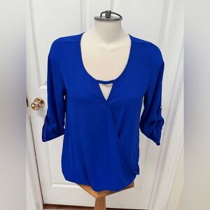 April Chic Royal Blue Women's Blouse size large